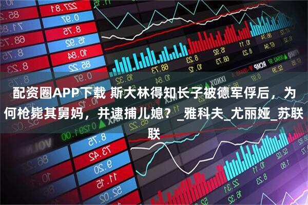 配资圈APP下载 斯大林得知长子被德军俘后，为何枪毙其舅妈，并逮捕儿媳？_雅科夫_尤丽娅_苏联