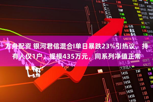 方舟配资 银河君信混合I单日暴跌23%引热议,持有人仅1户,规模435万元,同系列净值正常