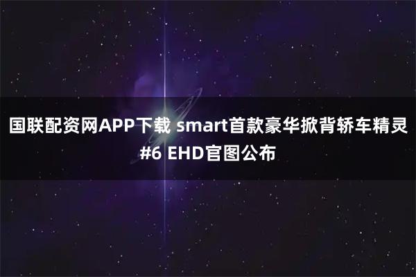 国联配资网APP下载 smart首款豪华掀背轿车精灵#6 EHD官图公布