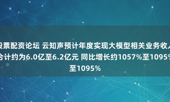 股票配资论坛 云知声预计年度实现大模型相关业务收入合计约为6.0亿至6.2亿元 同比增长约1057%至1095%