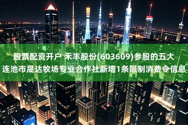 股票配资开户 禾丰股份(603609)参股的五大连池市晟达牧场专业合作社新增1条限制消费令信息
